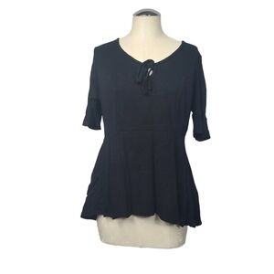 Torrid Black Peplum Hem Top M